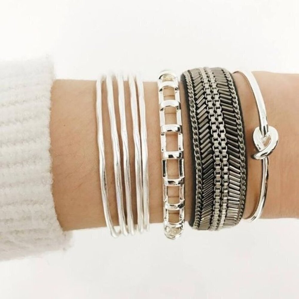 💜 Stella & Dot Cage Cuff Silver Brand New!